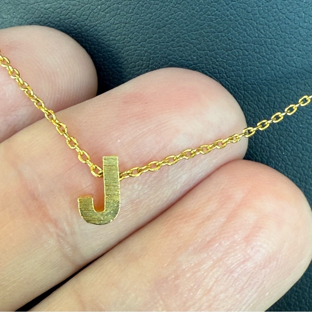 Cai Jewelry Initial Letter “J” pendant Necklace Gold Tone - Picture 3 of 5
